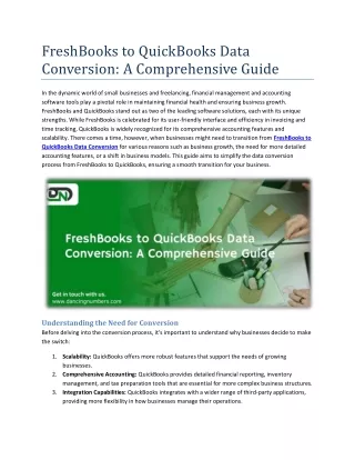 FreshBooks to QuickBooks Data Conversion: A Comprehensive Guide