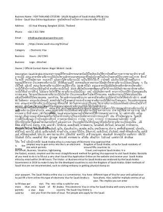 FOR THAILAND CITIZENS - SAUDI Kingdom of Saudi Arabia Official Visa Online - Sa