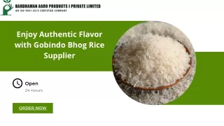 Enjoy Authentic Flavor with Gobindo Bhog Rice Supplier