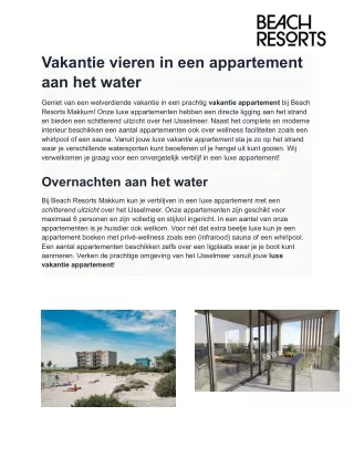 Vakantie appartement huren - Beach Resorts