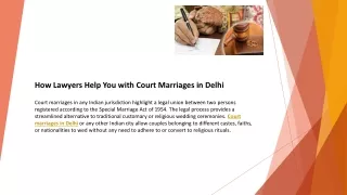 How Lawyers Help You with Court Marriages in Delhi