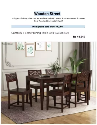 Buy Online Dining Table Sets From Wooden Street