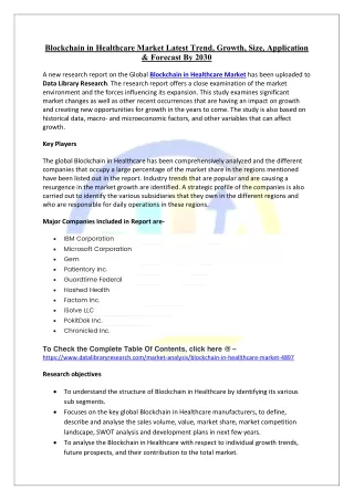 Blockchain in Healthcare Market