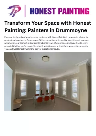 Transform Your Space with Honest Painting Painters in Drummoyne