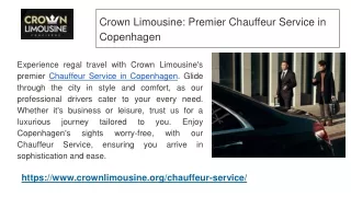 Crown Limousine_ Premier Chauffeur Service in Copenhagen