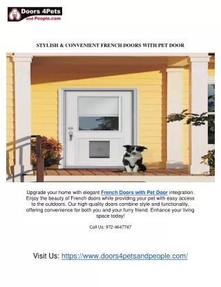 Convenient French Doors with Pet Door