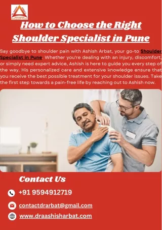 How to Choose the Right Shoulder Specialist in Pune