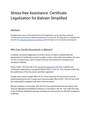 Stress-free Assistance_ Certificate Legalization for Bahrain Simplified