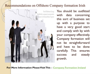 Recommendations on Offshore Company formation Irish