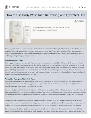 Achieving Refreshed and Hydrated Skin with Body Wash