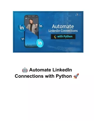 Automate Linkedin Connections with Python