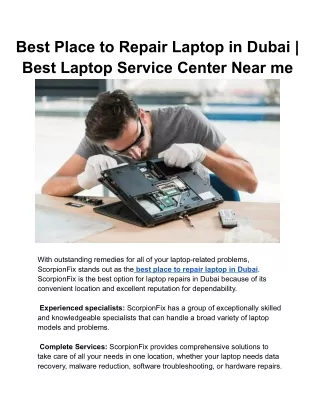 Best Place to Repair Laptop in Dubai _ Best Laptop Service Center Near me