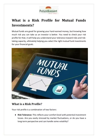 What is a Risk Profile for Mutual Funds Investments