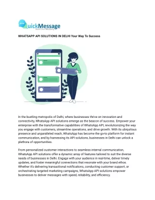 WHATSAPP API SOLUTIONS IN DELHI Your Way To Success