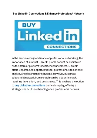 Buy LinkedIn Connections & Enhance Professional Network