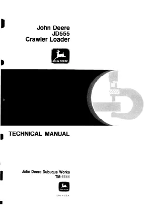 JOHN DEERE 555 CRAWLER LOADER Service Repair Manual