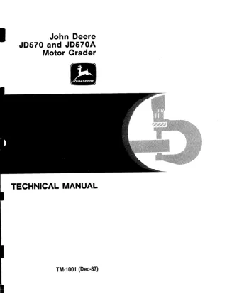 JOHN DEERE 570 MOTOR GRADER Service Repair Manual