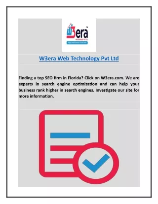 Seo Firm Florida | W3era.com