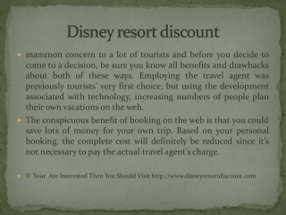Disney resort discount