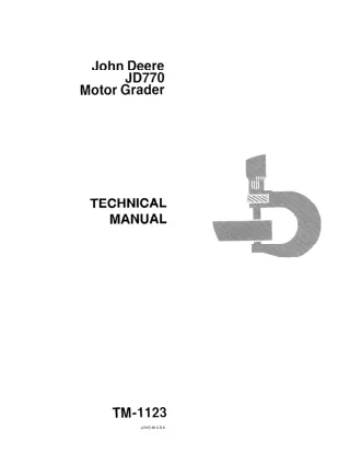 JOHN DEERE 770 Motor Grader Service Repair Manual