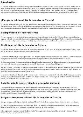 El día de la madre en México: una fiesta  llena de amor y tradición