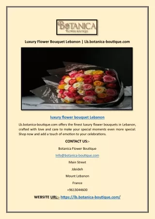 Luxury Flower Bouquet Lebanon | Lb.botanica-boutique.com