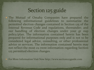 Section 125 guide