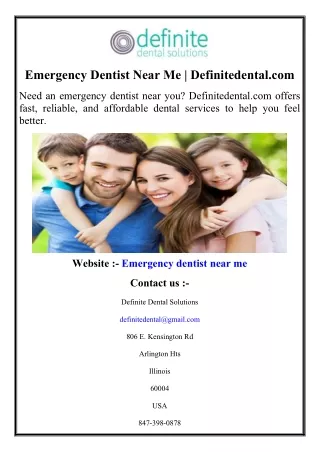 Emergency Dentist Near Me  Definitedental.com