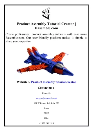 Product Assembly Tutorial Creator  Easemble.com