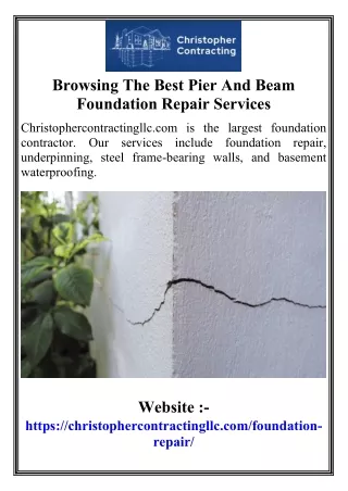 Browsing The Best Pier And Beam Foundation Repair Services