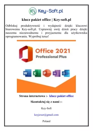 klucz pakiet office  Key-soft.pl