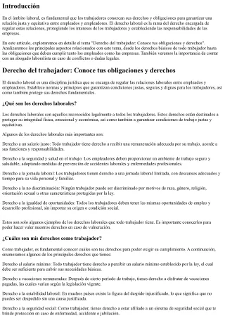 Derecho del trabajador: Conoce tus obligaciones y derechos