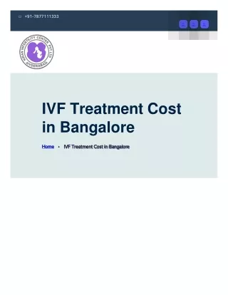 IVF Treatment Cost in Bangalore at Kiran Infertility Centre