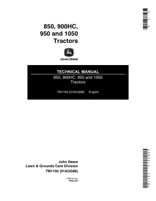 JOHN DEERE 900HC TRACTOR Service Repair Manual