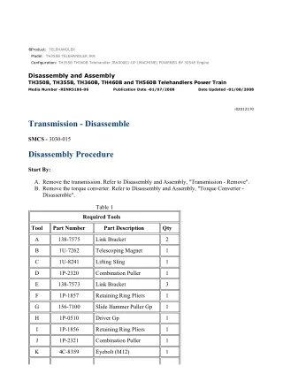 Caterpillar Cat TH355B TH360B Telehandler (Prefix JRK) Service Repair Manual Instant Download (JRK00001 and up)