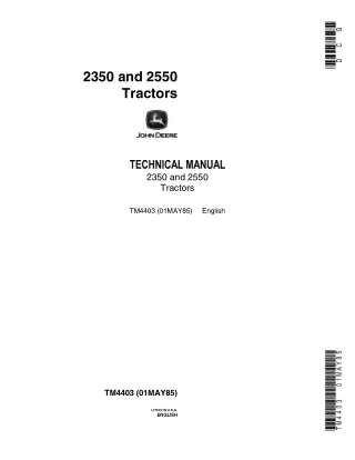 JOHN DEERE 2550 TRACTOR Service Repair Manual