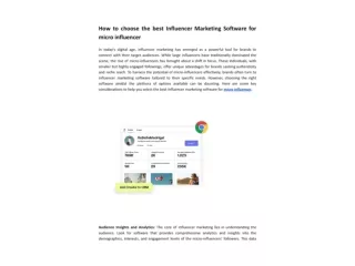 How to choose the best Influencer Marketing Software for micro influencer