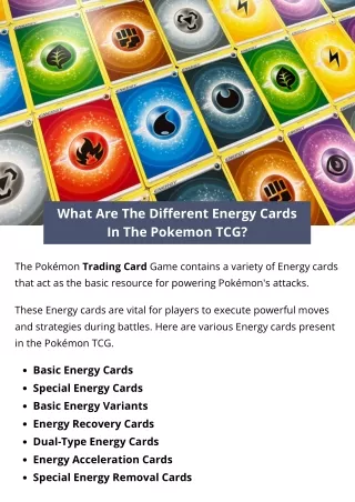 What Are The Different Energy Cards In The Pokemon TCG?