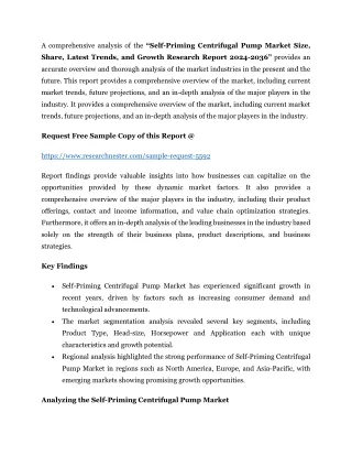 Self-Priming Centrifugal Pump Market Size, Share, Latest Trends, and Growth 2036