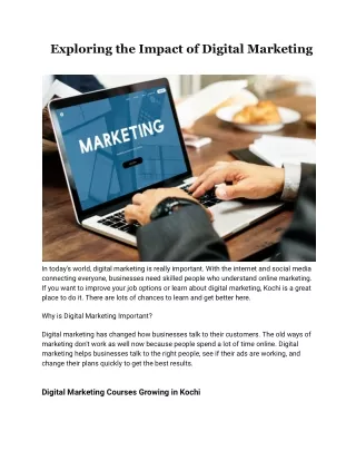 DIGITAL MARKETING COURSE IN KOCHI