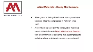 Allied Material-Ready Mix concrete #