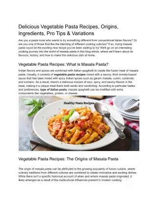 Doc 17 Vegetable Pasta Recipe_ V-pure