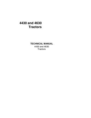 JOHN DEERE 4630 TRACTOR Service Repair Manual