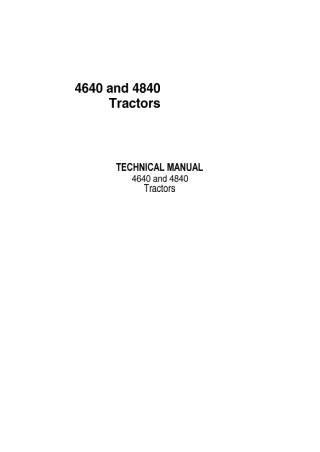 JOHN DEERE 4640 TRACTOR Service Repair Manual