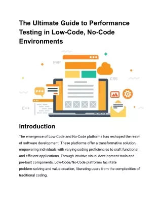 The Ultimate Guide to Performance Testing in Low-Code, No-Code Environments