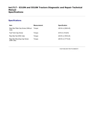 John Deere 5310N Tractor (North America) All Inclusive Service Repair Technical Manual (tm1717)