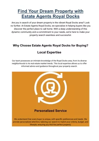 Find Your Dream Property with Estate Agents Royal Docks