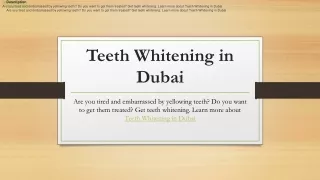 Teeth Whitening in Dubai