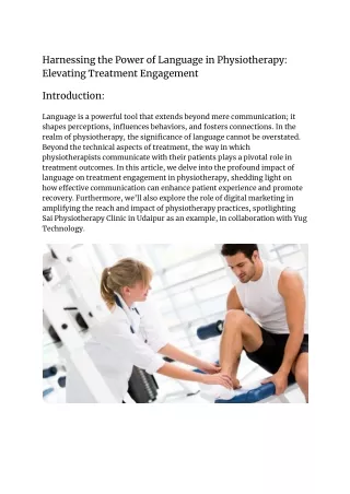 Harnessing the Power of Language in Physiotherapy_ Elevating Treatment Engagement