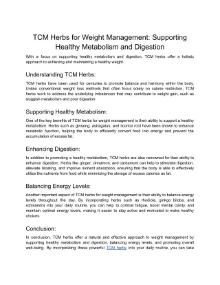 TCM Herbs for Weight Management_ Supporting Healthy Metabolism and Digestion